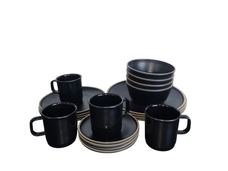 Comprar Vajilla Luxury En Melamina Color Negro en Electroshopy - Ángulo 2